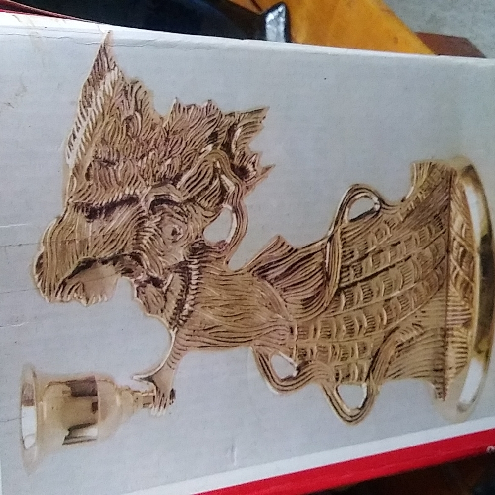 Solid brass angel candle holder